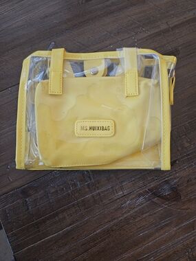 Yellow Clear Tote Bag with Inner Pouch